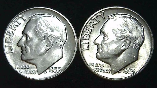 1955-P D  10C Roosevelt Dime (2  Coins) BU 90% Silver 26ctt0106-3