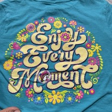 Kids Youth Buc-ees Enjoy Every Moment Teal Half Sleeve Shirt Size XS