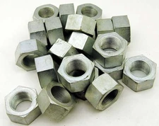 (8) Hex Nuts 1-3/8"-12 Zinc Plated -12 Pitch Fine Thread NF 1-3/8-12