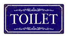 TOILET SIGN Decor Decoration  Traditional French Style in Blue