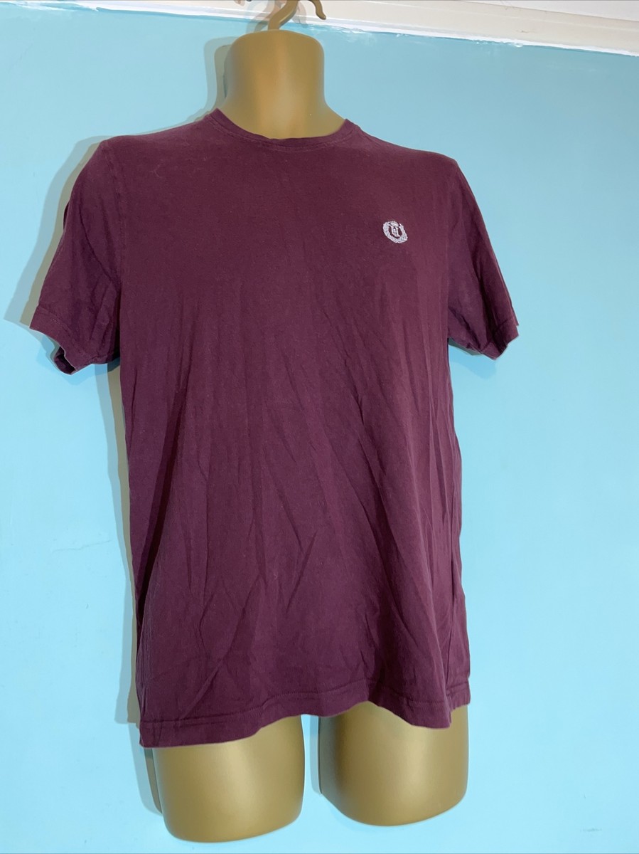 mens Henri Lloyd Medium Burgundy Red Short Sleeve Crew Neck Casual