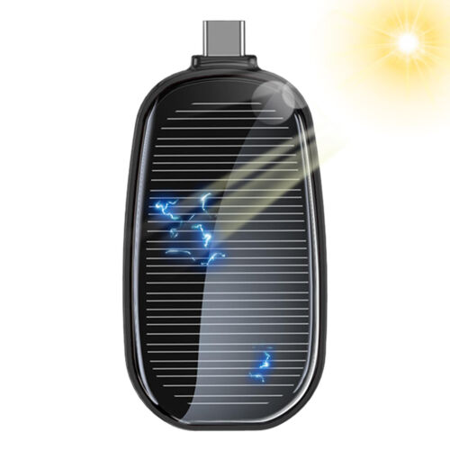 Mini Solar Power Bank Portable Charger Type C Keychain Emergent Power 1200MAH