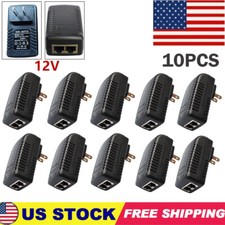 10x 12V 1A PoE Injector Power Over Ethernet Adapter for 802.3af IP Phone WLAN AP