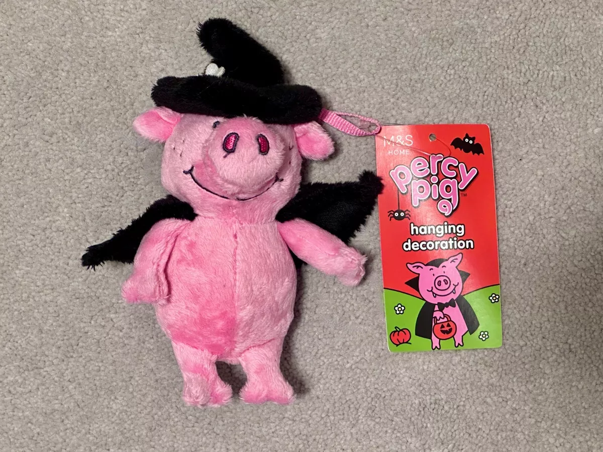 M S Percy Pig Penny Halloween Hanging Decoration 14 cm Soft Toy Plush Brand New