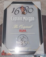Vintage Captain Morgan Original Rum Talgarth Road London Mirror Bar Sign NEW