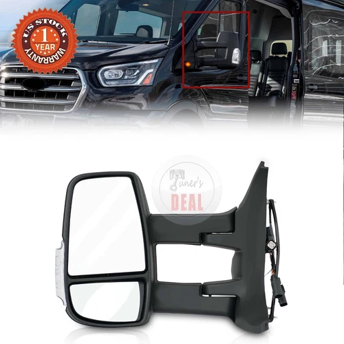 Door Mirror Left Driver Side Fit For 2014-2022 Ford Transit 150 250 350 350 HD