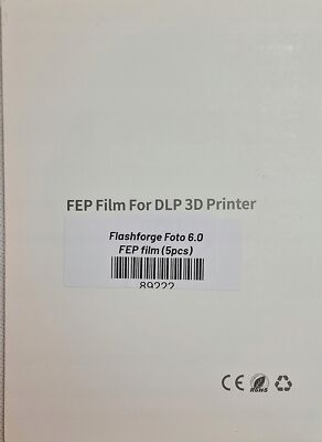 FlashForge FEP Film 200x140 mm (0,15 mm) - zestaw 5 sztuk dla Foto 6.0