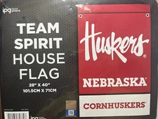 WOW! Nebraska Cornhuskers House Flag 28" x 40" by IPG Team Sports FAST FREE SHIP