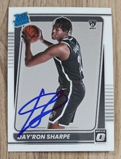 Day'Ron Sharpe Signed 2021-22 Optic Rookie Card #165 RC Brooklyn Nets RAD