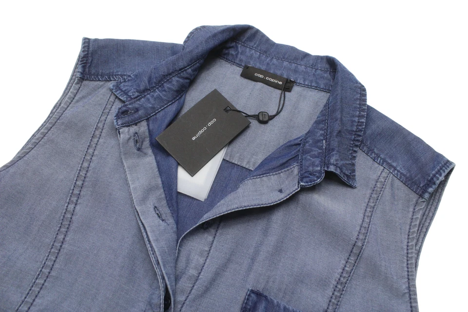 Cop Copine Saez Overall Damen (Eu) 40 Neu Polohemd Verstellbare Taille Blau - Bild 4 von 4