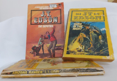 3x JT Edson vintage Corgi  paperbacks bulk buy westerns
