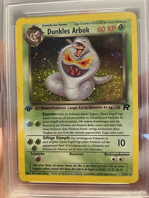PSA 5 EX Dunkles Arbok 1ST EDITION HOLO GERMAN Pokemon Rocket Dark