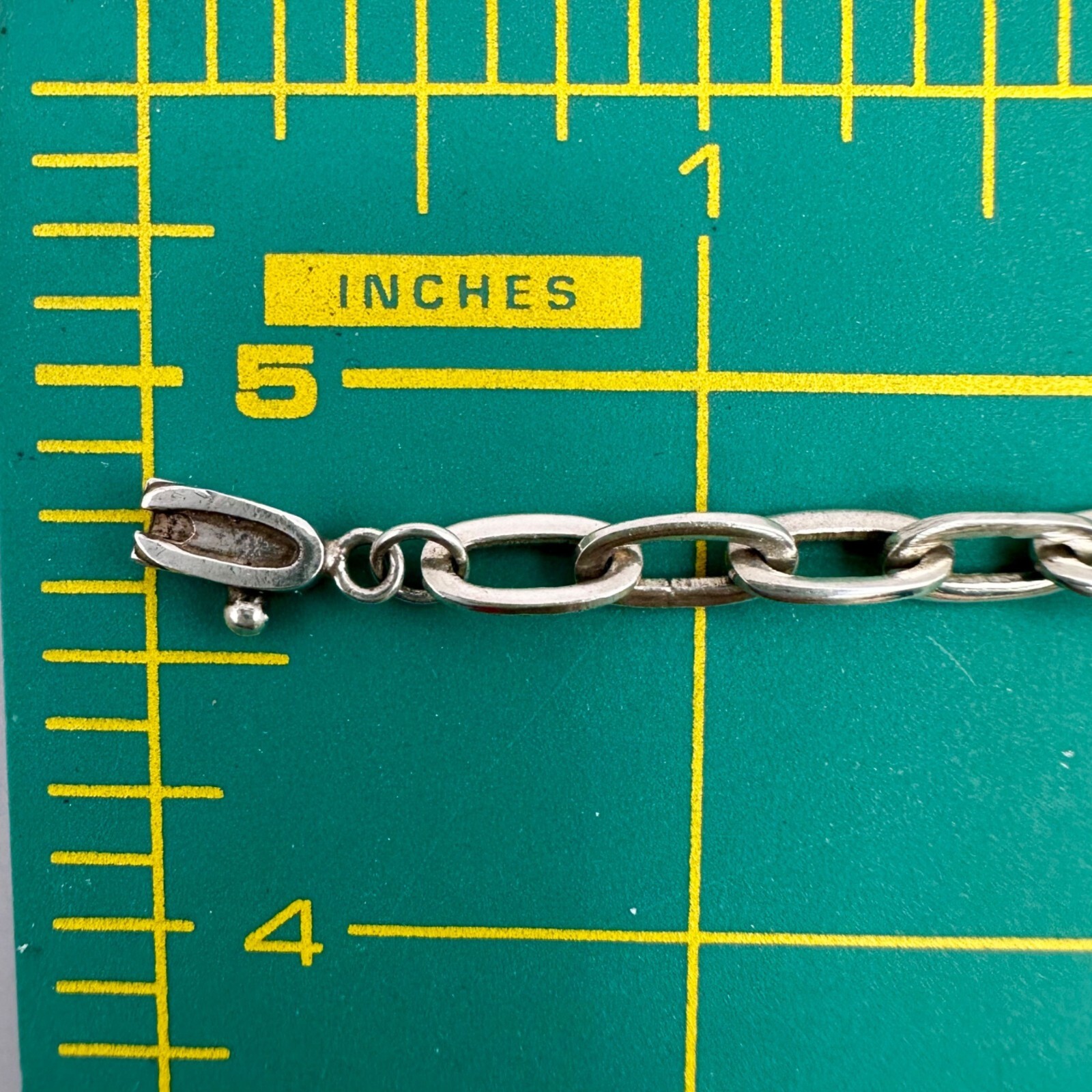 Clip Chain Link Bracelet Secure Box Clasp Boma Sterling Silver 7 1/4 Inches Long