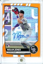 Nolan Jones 2023 Topps Big League #176 Electric Orange Auto RC Colorado Rockies