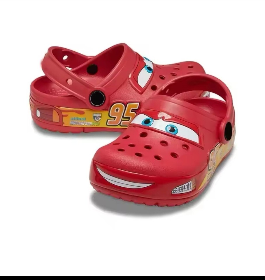 NEW Kid's LIGHT UP Lightning McQueen Crocs Disney Clog Pixar NWT new