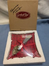 Grasslands Road Christmas Holiday Deck the Hall Tidbit Dish Plate w/Spreader NEW