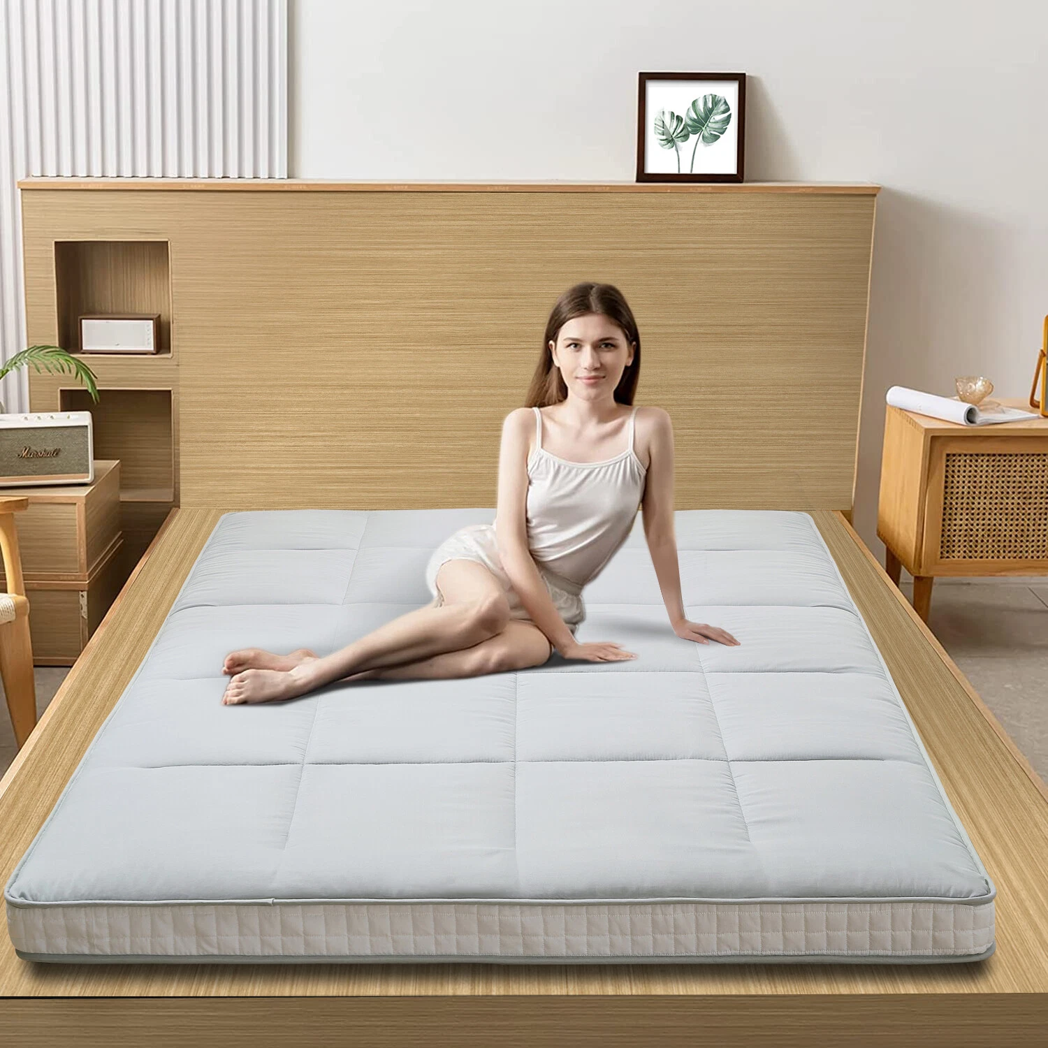 SLSY Japanese Floor Futon Mattress Dormitory Tatami Mat Foldable Pad Lounger Bed