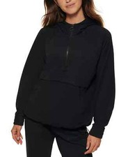 Calvin Klein NWT Performance Women's1/2-Zip Hoodie Hooded Top Black SZ S 80
