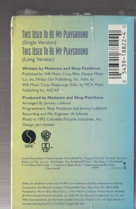 madonna this used to be my playground cassette new  - Image 2 of 2