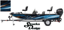 Blue White Abstract Graphic Wrap Kit Decal Fishing Boat Pontoon Vinyl Navy Swirl Blue White Abstract Graphic Wrap Kit Decal Fishing Boat Pontoon Vinyl Navy Swirl
