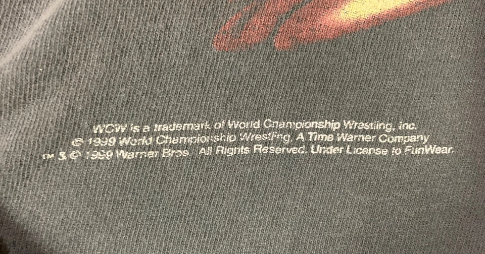 Camiseta de luta livre vintage anos 90 WCW Goldberg Taz desenho animado tamanho M - Imagem 3 de 4