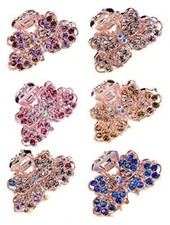 6PCS Rhinestone Butterfly Hair Claws Mini Crystal Metal Bangs Clips Hair Clips