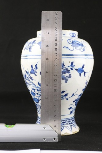 Antique Blue & White Dutch Delft Chinoiserie Vase 18thC 22cm high - Picture 3 of 24