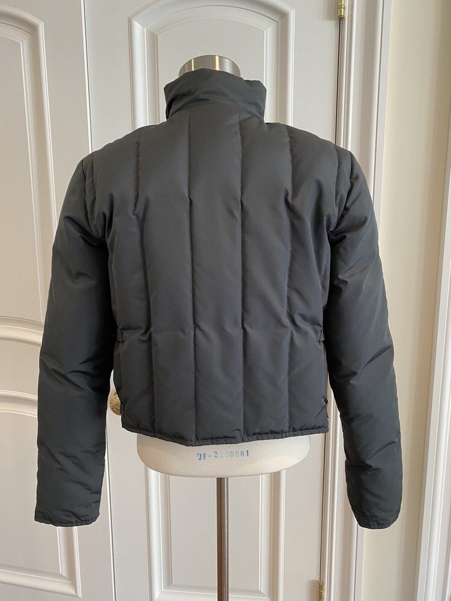 Vintage Gucci Charcoal Grey Puffer Jacket With Leather