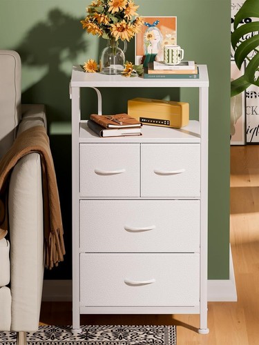 Kids Dresser White Dresser for Girls Bedroom, 4 Drawer 12"D x 16"W x 33"H - Picture 3 of 9