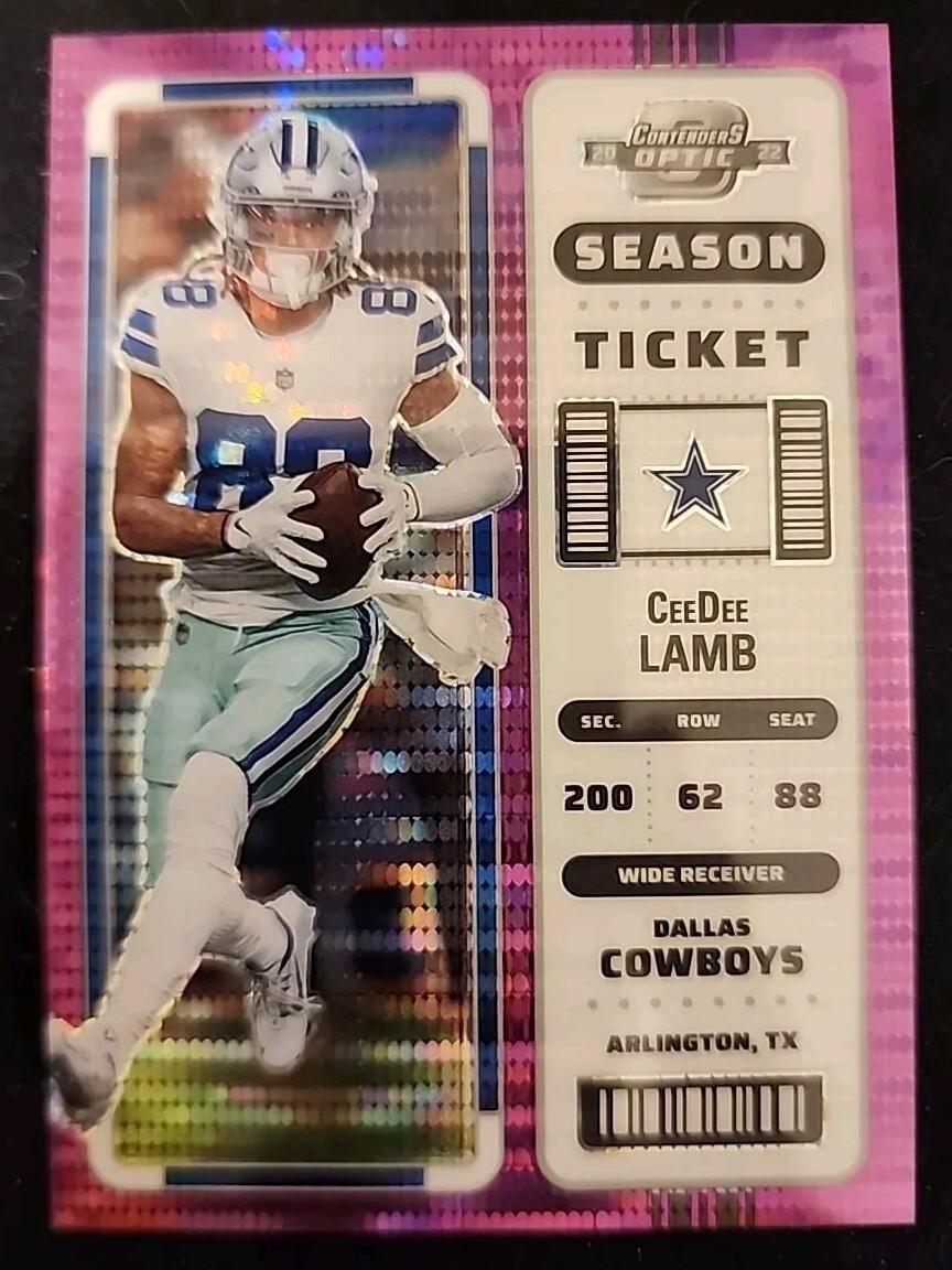2022 Contenders Optic Ceedee Lamb Purple Pulsar #/26, Season Ticket  Cowboys 🤠 
