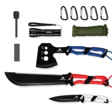 Mossy Oak Hatchet and Machete Knife Set with Sheath Stainless Steel Durable USA