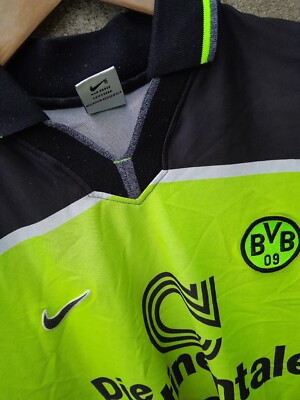 Borussia Dortmund 1997-98 home football shirt/ jersey. Large mens