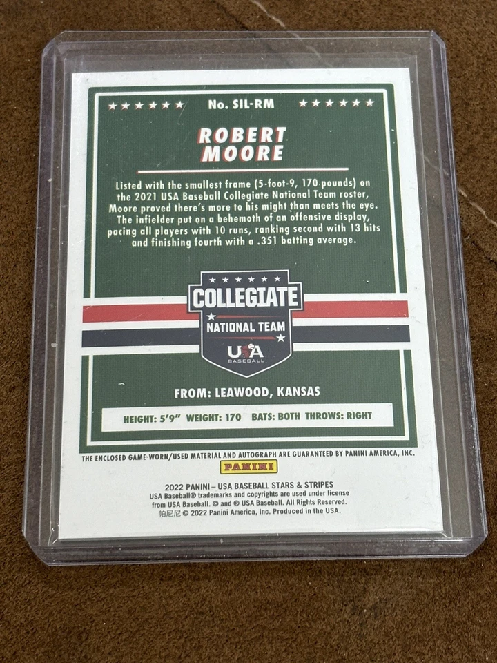 ROBERT MOORE 2022 PANINI STARS STRIPES GOLD AUTOGRAPH MATERIAL /75 SILHOUETTES - Image 2 of 2