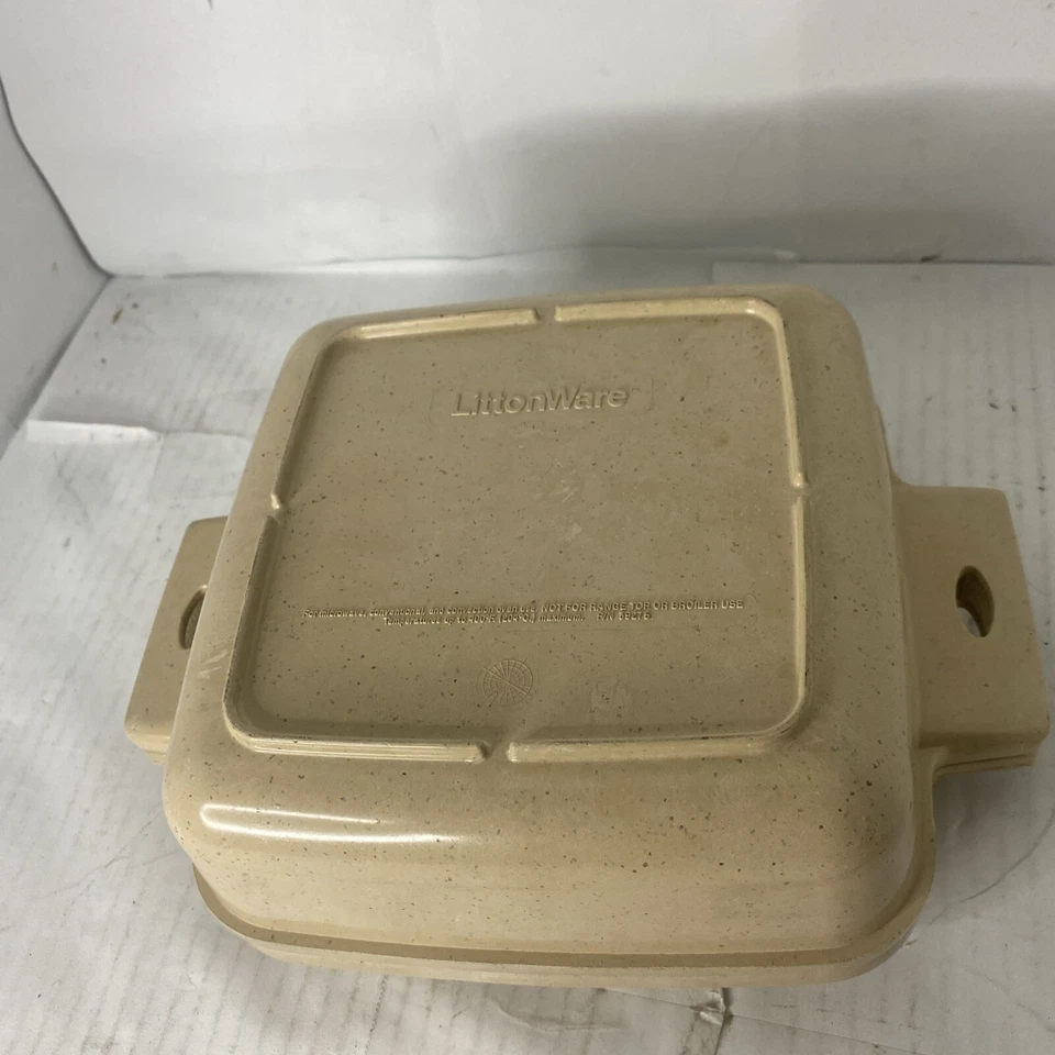 Vintage LittonWare Microwave Cookware 1 Qt Casserole Dish 39275 W/ Lid 39274 - Image 4 of 4