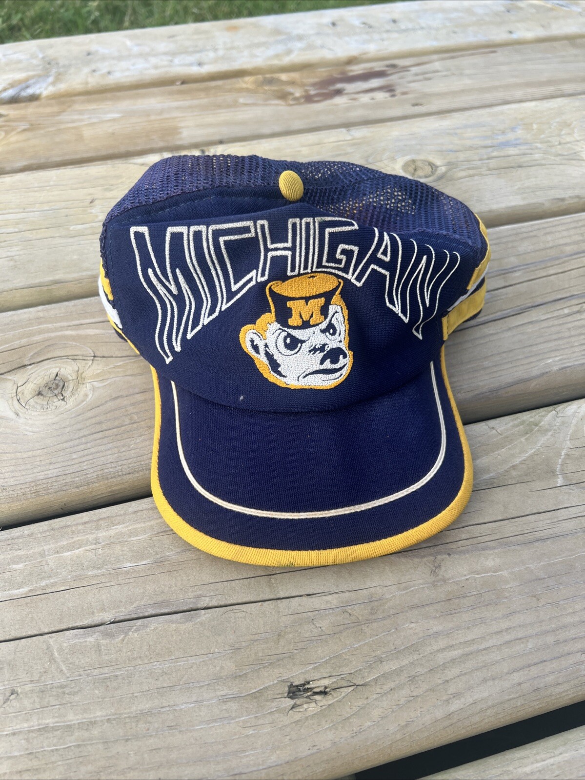Michigan Wolverines  Football Logo Cap Rare Snap Back Cap Hat  Vintage Rare