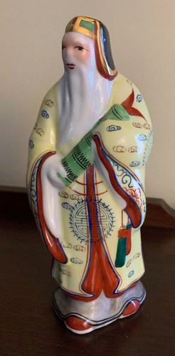 Vintage Chinese Porcelain FAMILLE ROSE 7” Figurine SHOU FU LU Wise Man - Picture 5 of 7