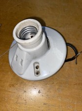 Vintage Porcelain Pull String Light Fixture Leviton Made in USA