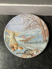 VINTAGE 1973 FALL/HALLOWEEN BYRON MOLDS CERAMIC THREE DIMENSIONAL WALL ART