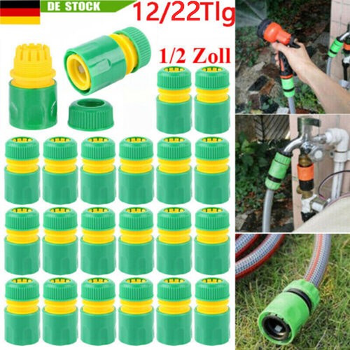12/22x Gartenschlauch Schlauch Verbinder Kupplung Adapter Anschluss 1/2