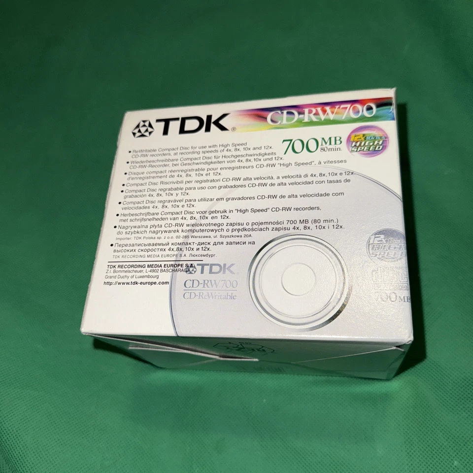 TDK Rewritable CD Discs 10 x Multispeed CD-RW 700 MB 80 Mins New and Sealed - Image 4 of 4