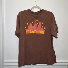 Manifest iLLadelph T Shirt Mens Medium Brown Wu Tang Philly Skyline Graphic 