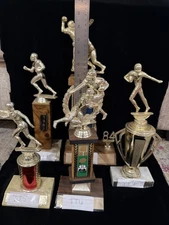 Vintage Football Trophies Lot Of 5 Tallest 15” 1980s (TT5-9)