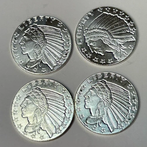 Lot of 4 x  1/10 oz .999 Fine Silver Rounds Golden State Mint - Lot 9