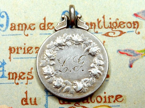 Holy Mother of God, protect us always. Antique Silver Pendant. Medal by Tricard. - Picture 7 of 7