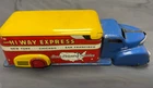 Vintage Marx tin lithograph "Hi Way Express" cross-country service truck 1950s