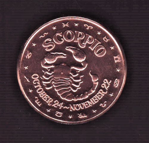 SCORPIO sign of the ZODIAC 1 oz. Copper Round Coin POST-C | eBay