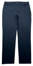 Eileen Fisher Pants Womens L Blue Ponte Straight Leg Stretch Casual 5 Pocket