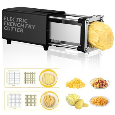 YOTAN Electric French Fry Cutter, Cutter with 1/2 & Large, Black