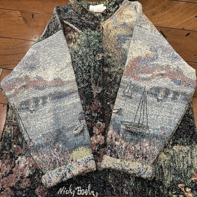 Vintage Sugar Street Weavers Tapestry Blanket Jacket Coat Women XL