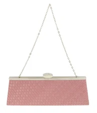 Scheilan  Rose Fabric Weave Clutch/Shoulder Bag
